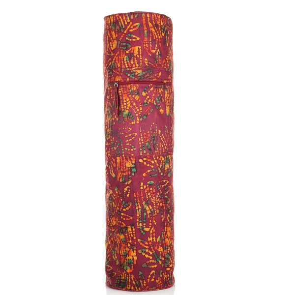 Batik Yoga Mat Bag – Maroon Leaf