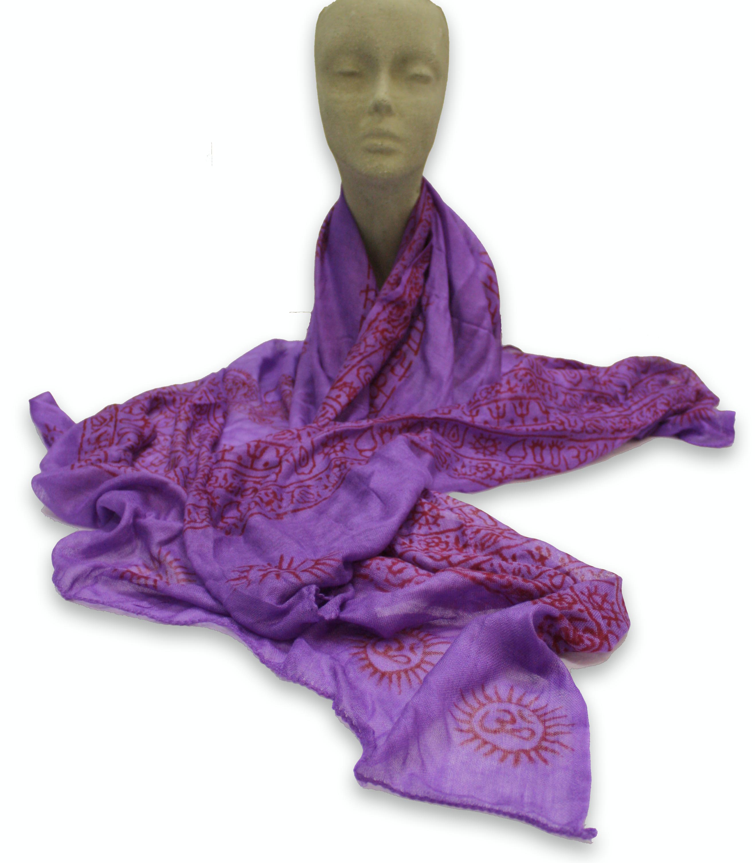 Om Mantra Summer Meditation Shawl – Purple