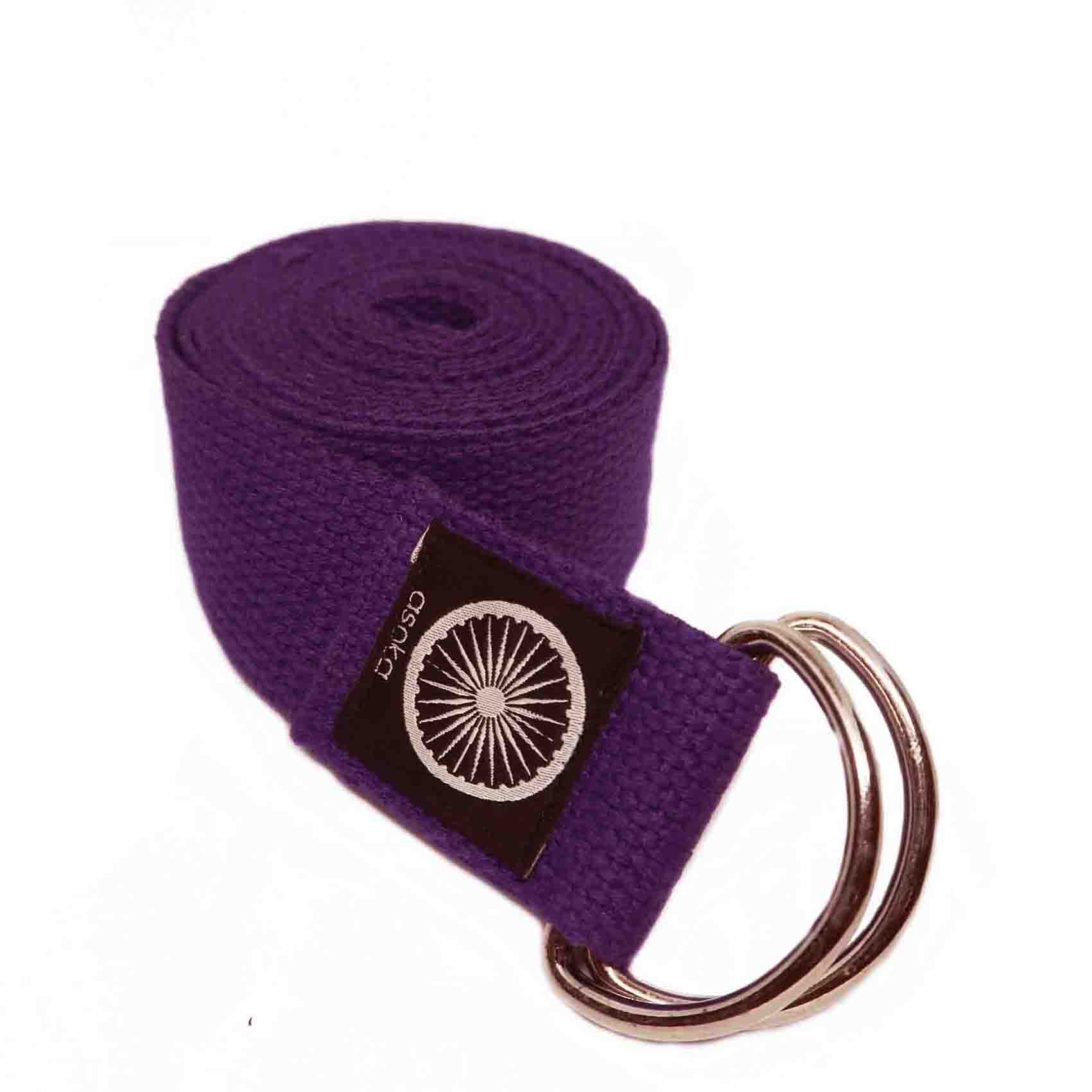Asoka Cotton Yoga Strap – Purple