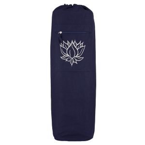 Yoga Mat Bag Navy- Lotus Outline
