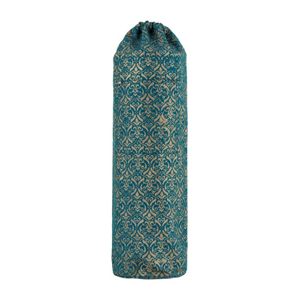 Yoga mat bag – Green and gold lotus