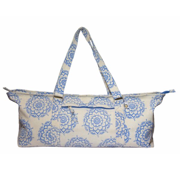 Deluxe Blue Mandala Jute – Yoga Kit Bag