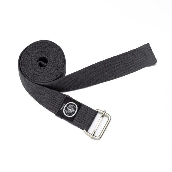 Cotton yoga strap – Charcoal